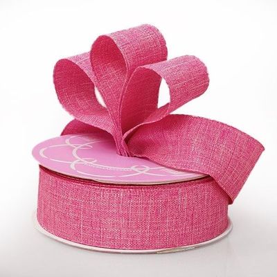 1 1/2" X 25 Yards Pink Fine Linen Ribbon