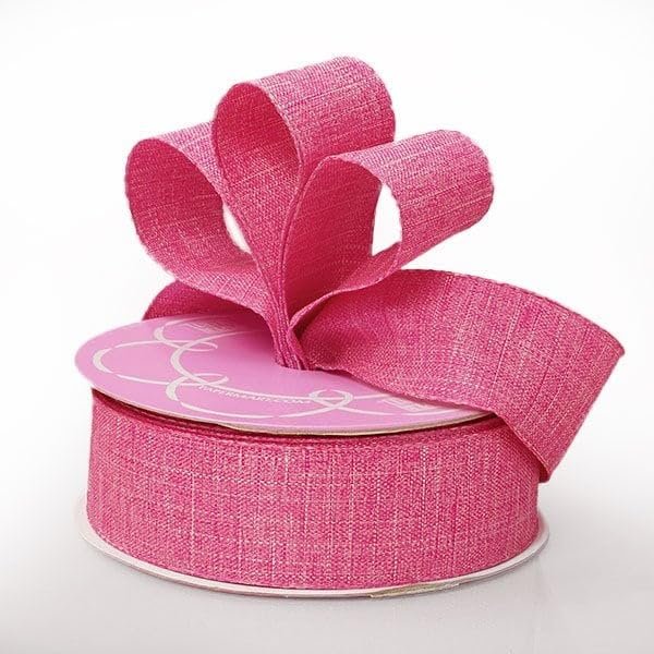 1 1/2" X 25 Yards Pink Fine Linen Ribbon