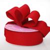 1 1/2" X 25 Yards Red Fine Linen Ribbon view 1