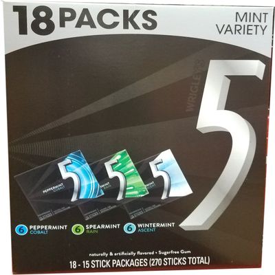 5 Variety Pack Sugarfree Gum, 1 Pound