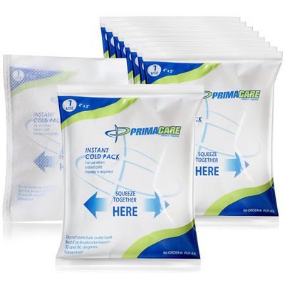 Primacare PCP-45 Instant Cold Packs (4 x 5) 24 Disposable Ice Packs with Non-Woven Covers for Pain Relief, Swelling, Inflammation, Sprains, Toothaches, First Aid, for Athletes & Outdoor Activities