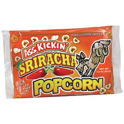 ASS KICKIN Sriracha Premium Microwave Popcorn - 6 Pack - Ultimate Spicy Gourmet Gift - Try if you dare!