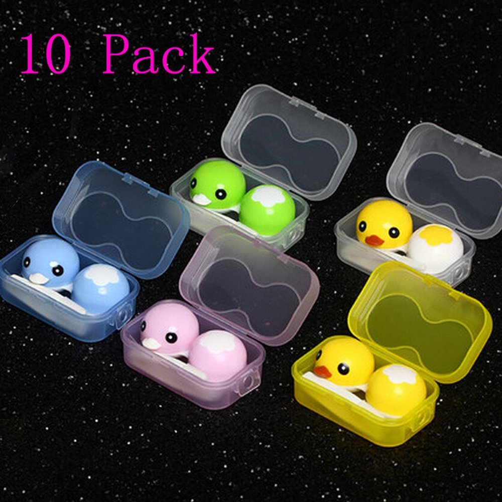 Magik Rubber Duck Contact Lens Lenses Box Travel Case Holder Container Set Kit (10)