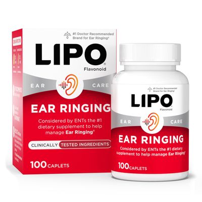 Lipo Flavonoid Ear Ringing - Doctor-Recommended for Ringing Ears Clinically Proven Lemon Bioflavonoid Complex with Vitamins C, B1, B2, B6, B12, & Calcium - 100 Caplets