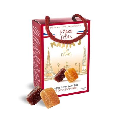 Maxim's de Paris French Fruit Jellies (Fruit Pastes) Pear & Cherry 16 Pieces 4oz