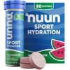Nuun Sport Electrolyte Tablets with Magnesium, Calcium, Potassium, Chloride & Sodium, Gluten Free & Vegan, Watermelon, 8 Pack (80 Servings Total) view 1
