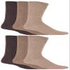 Gentle Grip - 6 Pair Pack Men's Loose Non Binding Diabetic Socks for Poor Circulation (Brown) 7-12 view 1