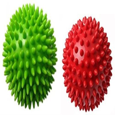 Therapist's Choice Pack of 2 Spiky Massage Balls, Hard & Soft Combo, Stress Reflexology, Porcupine Sensory Ball Set