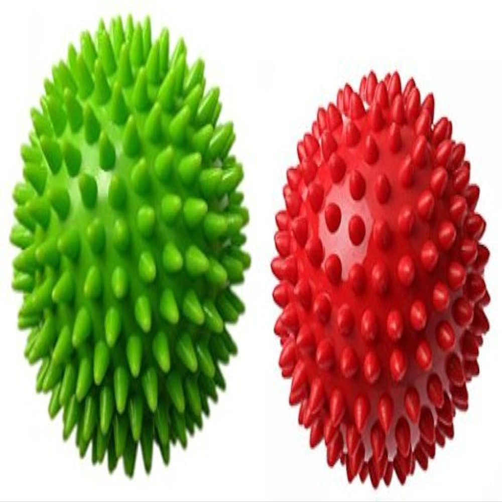 Therapist's Choice Pack of 2 Spiky Massage Balls, Hard & Soft Combo, Stress Reflexology, Porcupine Sensory Ball Set