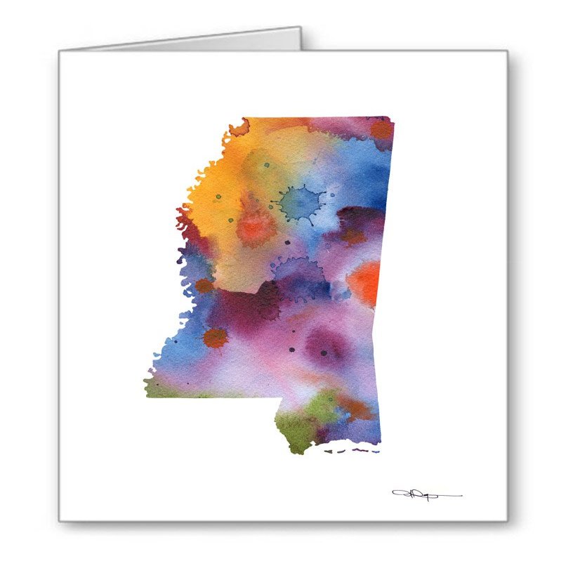 DJ Rogers Fine Art Mississippi - Set of 10 State Note Cards With Envelopes