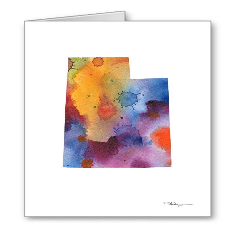 DJ Rogers Fine Art Utah - Set of 10 State Note Cards With Envelopes