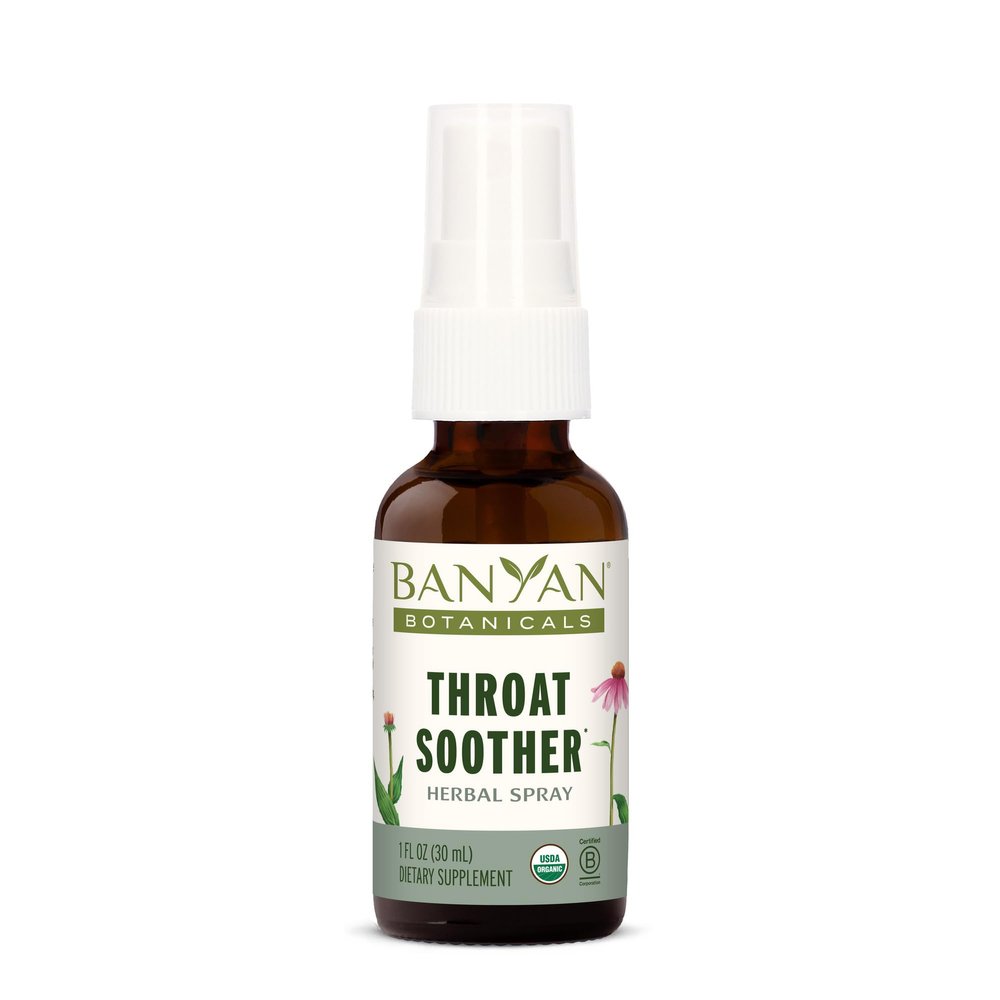 Banyan Botanicals Throat Soother Herbal Spray Organic Herbal Throat Spray with Echinacea Root for Throat Comfort and Immune Support* 1 fl oz. Non-GMO Sustainably Sourced Vegetarian