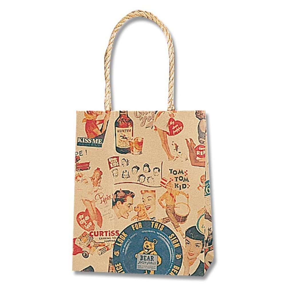 Shimojima Heiko 003155908 Handles, Paper Bags, Smooth Bag, 6.3 x 3.5 x 7.7 inches (16 x 9 x 19.5 cm), 25 Sheets