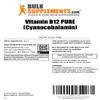 BulkSupplements.com Pure Vitamin B12 Powder - Cyanocobalamin, Vitamin B12 Supplement - Vegan & Gluten Free, Multiple Servings, 100g (3.5 oz) (Pack of 1) view 2