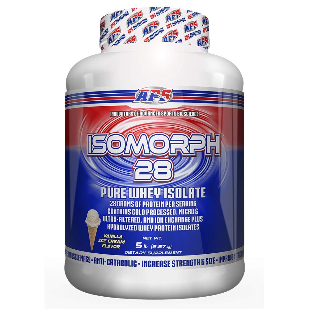 APS Nutrition Isomorph 28 Protein Powder | Pure Whey Isolate | Cold Pressed, Ultra- Filtered, & Ion Exchange Isolates | 28g Protein | 5 Pound (Vanilla Ice Cream)