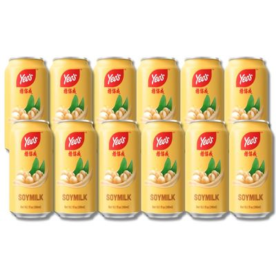 Yeos Soymilk Drink 10.1 fl oz (300ml)  Plant-Based Goodness in Every Sip, Non-GMO Soybeans, Lactose-Free, Cholesterol-Free, Source of Protein & Calcium (Pack of 12 Cans)
