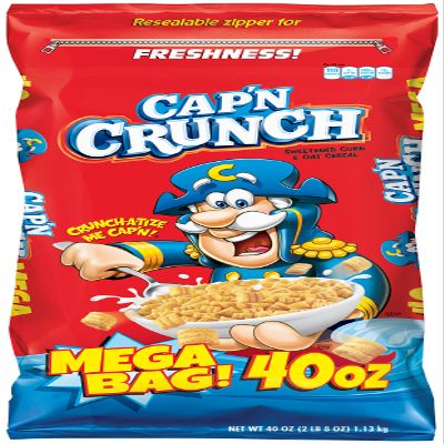 Cap'n Crunch Breakfast Cereal, Mega Size 40 oz. Bag