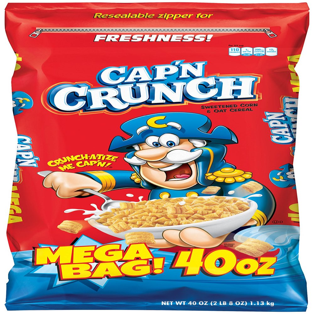 Cap'n Crunch Breakfast Cereal, Mega Size 40 oz. Bag