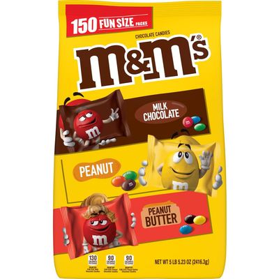 M&M'S Original, Peanut, Peanut Butter Variety Pack Fun Size Chocolate Candy Bulk Pack, 85.23 oz, 150 Pieces ( Packaging may vary )