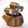1 1/2" X 10 Yards Gold/Silver Satin/Metallic Back Ribbon view 1