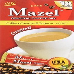 Mazel Original Coffee Mix: Coffee, Creamer & Sugar All in One 3-PACK (30 packets) by Cafe Mazel