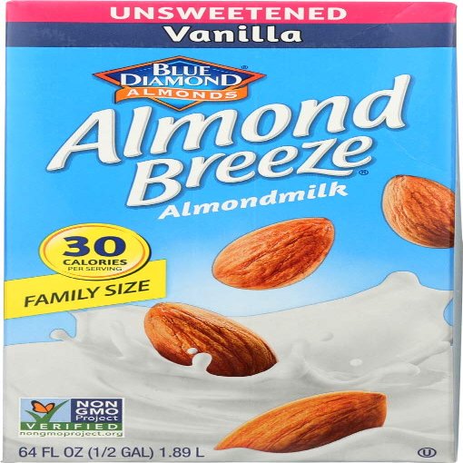 Almond Breeze Vanilla Unsweetened Almond Milk, 64 Ounce -- 6 per case. by Blue Diamond Almonds