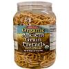 Hanover Organic Ancient Grain Spelt Sea Salt Pretzels Low Fat Cholesterol Trans Fat Free Party Snacks Resealable Container 28 oz Barrel view 1