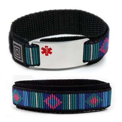 Adrenal Insufficiency Medical ID Alert Bracelet with Decorative Adjustable Wristband.