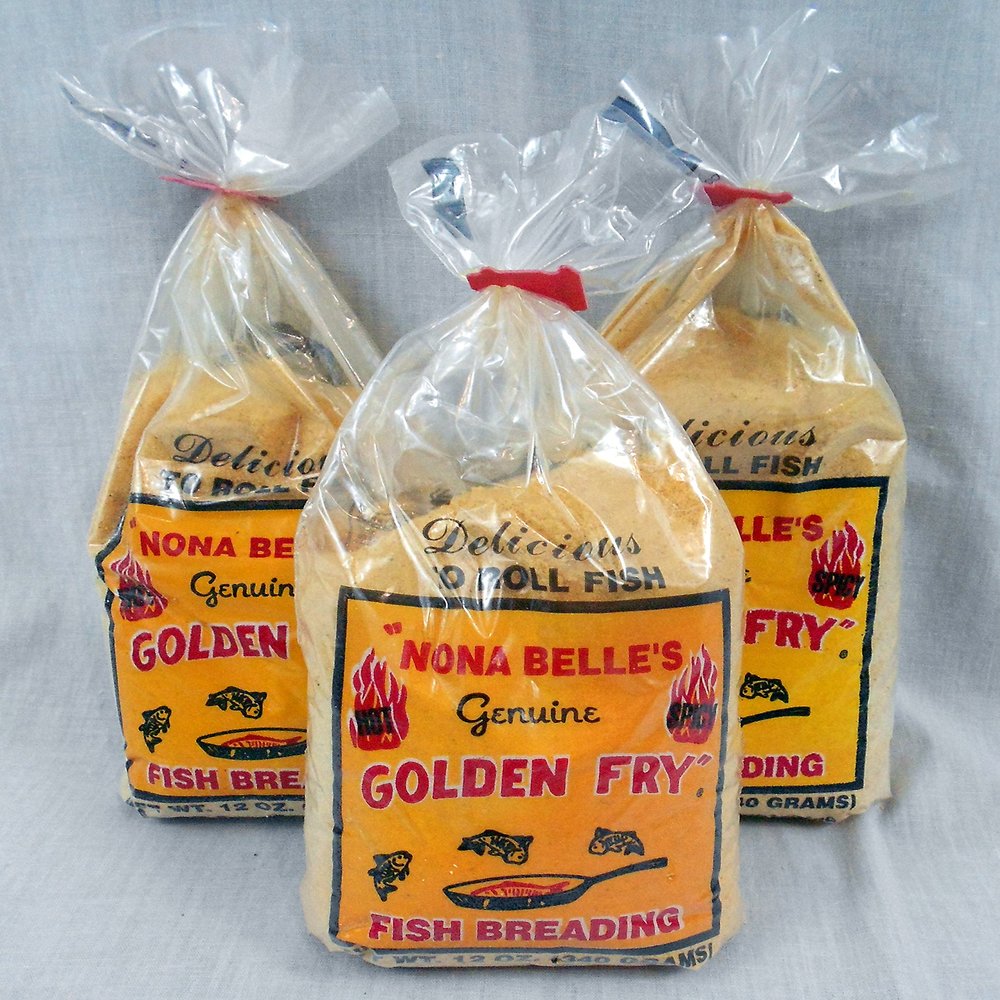 Nona Belles Genuine Golden Fry HOT Fish Breading Lot of 3 Bags Spicy Version