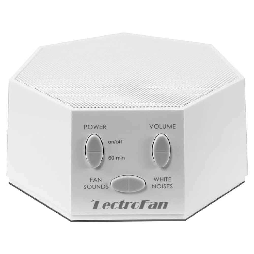 Adaptive Sound Technologies LectroFan Classic White Noise Machine - Global Power Edition with Adaptors for US, UK & EU - 20 Non-Looping Fan & White Noise Variations - White