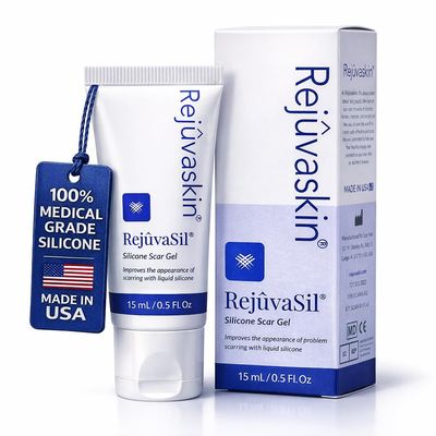 Rejuvaskin RejuvaSil Silicone Scar Gel, Scar Treatment for Surgical Scars, Burns, Keloids, Acne Scars on Face & Body, 15ml
