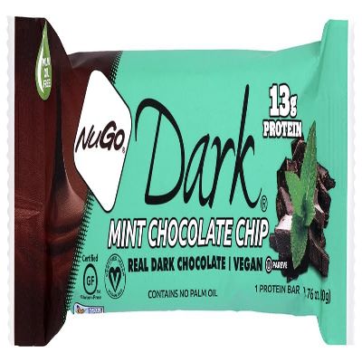 NuGo Dark Mint Chocolate Chip, 50 g Bars (Pack of 12) by NuGo