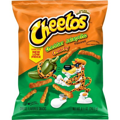 Cheetos Crunchy Cheddar Jalapeo Cheese Flavored Snacks, 8.5 Oz