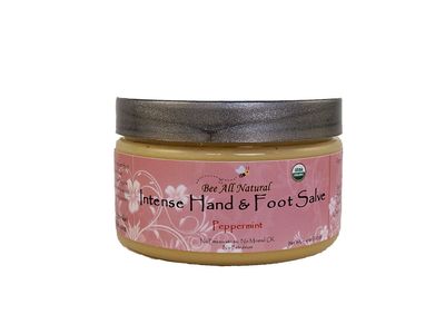 Bee All Natural Organic Intense Hand and Foot Salve, 4-Ounce Jar (Peppermint)