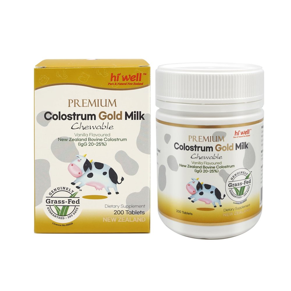 Hi Well Premium Grass-Fed Colostrum Gold Milk 200Tablets