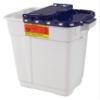 BD Medical Systems 305634 Multi-Use Sharps Collector, Hinged Top, Gasketed, 9 gal Capacity, 18.75" Height x 17.75" Width x 11.75" Depth, Blue/White (Pack of 8) view 1
