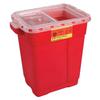 BD Medical 305615 Sharps Collector, Clear Hinged Top, X-Large, 9 gals Capacity, Red, Pack of 8 view 1