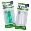 Brilliant Baby Finger Toothbrush - Silicone Teether Brush and Gum Massager for Babies and Toddlers, 3 Months Old and Up, Gum and Tooth Cleaning Essentials for Baby/Toddler, Green/Clear, 2 Brush Set view 1