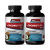 Coconut Oil Fractionated - Extra Virgin Coconut Oil 3,000mg - Brain and Memory Herbal Support with Coconut Oil (2 Bottles 120 Softgels) view 1
