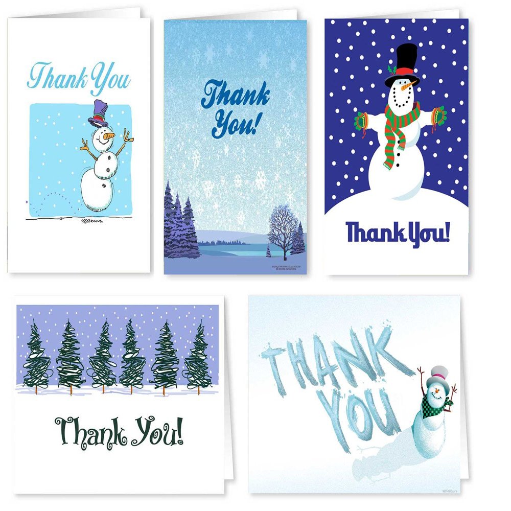 Stonehouse Collection Assorted Holiday Note Card Pack - Blank Winter Snowman Note Cards & Envelopes - Holiday Note Cards - USA Made