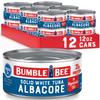 Bumble Bee Solid White Albacore Tuna in Oil, 12 oz Can (Pack of 12) - Wild Caught Tuna - 21g Protein per Serving, High in Omega-3s - Non-GMO Project Verified, Gluten Free, Kosher view 1