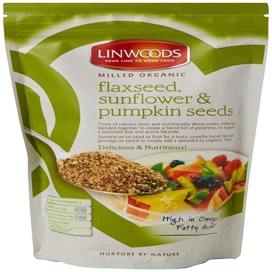 LINWOODS Organic Milled Flaxseed Sunflower & Pumpkin 425g (Pack of 4)L8