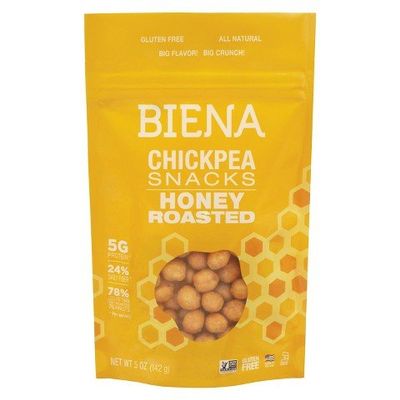Biena All Natural Honey Roasted Chickpea Snacks 5oz (Pack of 2)