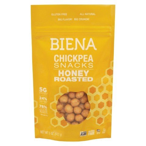 Biena All Natural Honey Roasted Chickpea Snacks 5oz (Pack of 2)