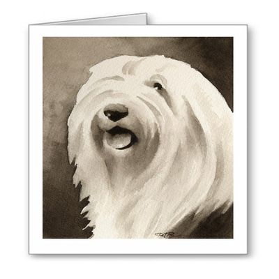 DJ Rogers Fine Art Old English Sheepdog - Set of 10 Dog Note Cards With Envelopes