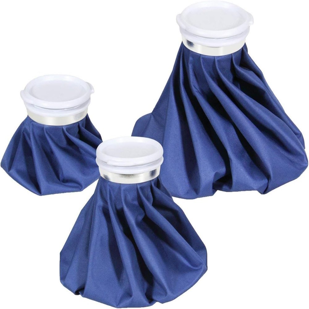 Ice Bags for Injuries Reusable: Ohuhu 3 Packs Ice Cold Packs Ice Bag Hot Water Hot & Cold Therapy Pain Relief for Knee Leg Injury No-Leak Breathable Waterproof Ice Bags 3 Sizes 6"/9"/11", Blue