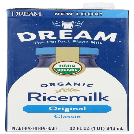 Organic Sprouted Rice Drink, Dream, Original, 32 Oz, 2 Pack (64 Oz)