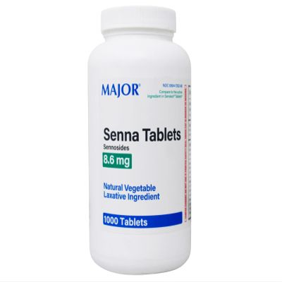Major 8.6 mg Senna Tablets, Pack of 4-1000 Count per Bottle