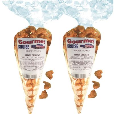 Cashews Honey Roasted Tasty Nuts (2 Pack) (NET WT 9 OZ) Gourmet Kruise Signature Gift Bags
