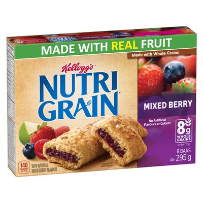 Kellogg's Nutri Grain Cereal Bars Mixed Berry, 8 Bars, 295g/10.4 oz., {Imported from Canada}